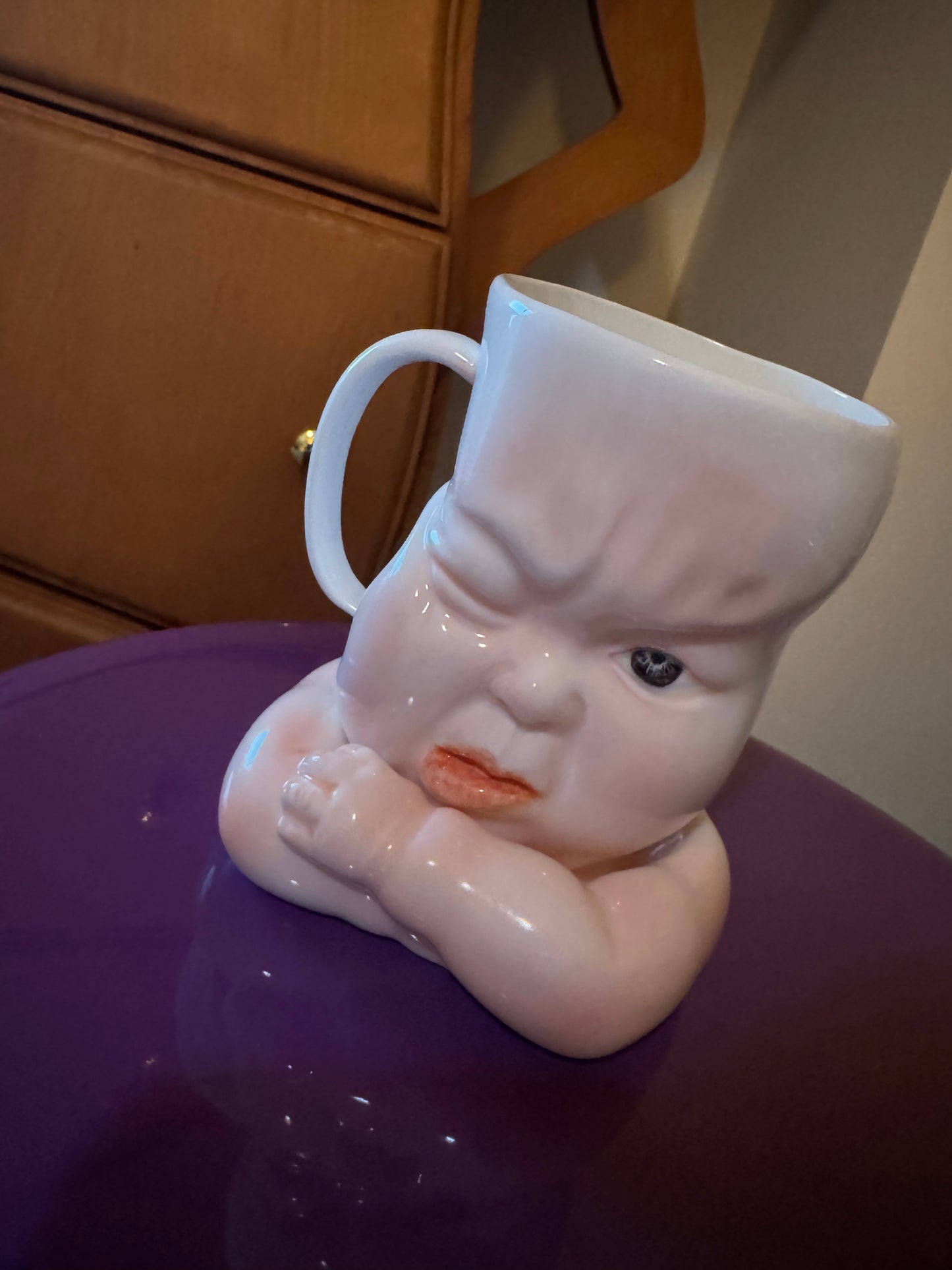 Handmade Ceramic Face Mug - Quirky Sculptural Coffee Cup, Funny Expression Pottery Drinkware, Unique Art Collectible 1