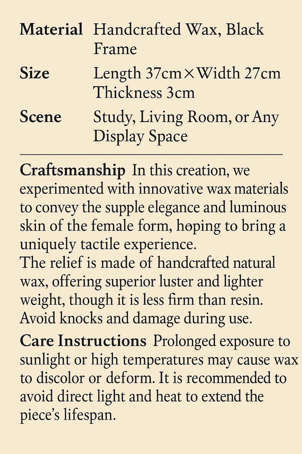 Handcrafted Black Wax Relief Wall Art - Rebirth of Aphrodite, Neo-Classical Decorative Sculpture Frame (37x27cm)