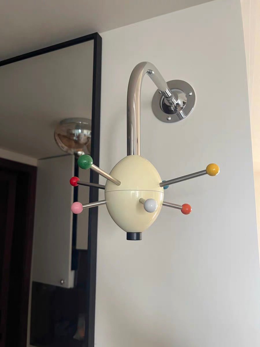 Retro Atomic Wall Hook - Mid Century Modern Starburst Coat Rack, Stainless Steel & Anodized Aluminum Hanger