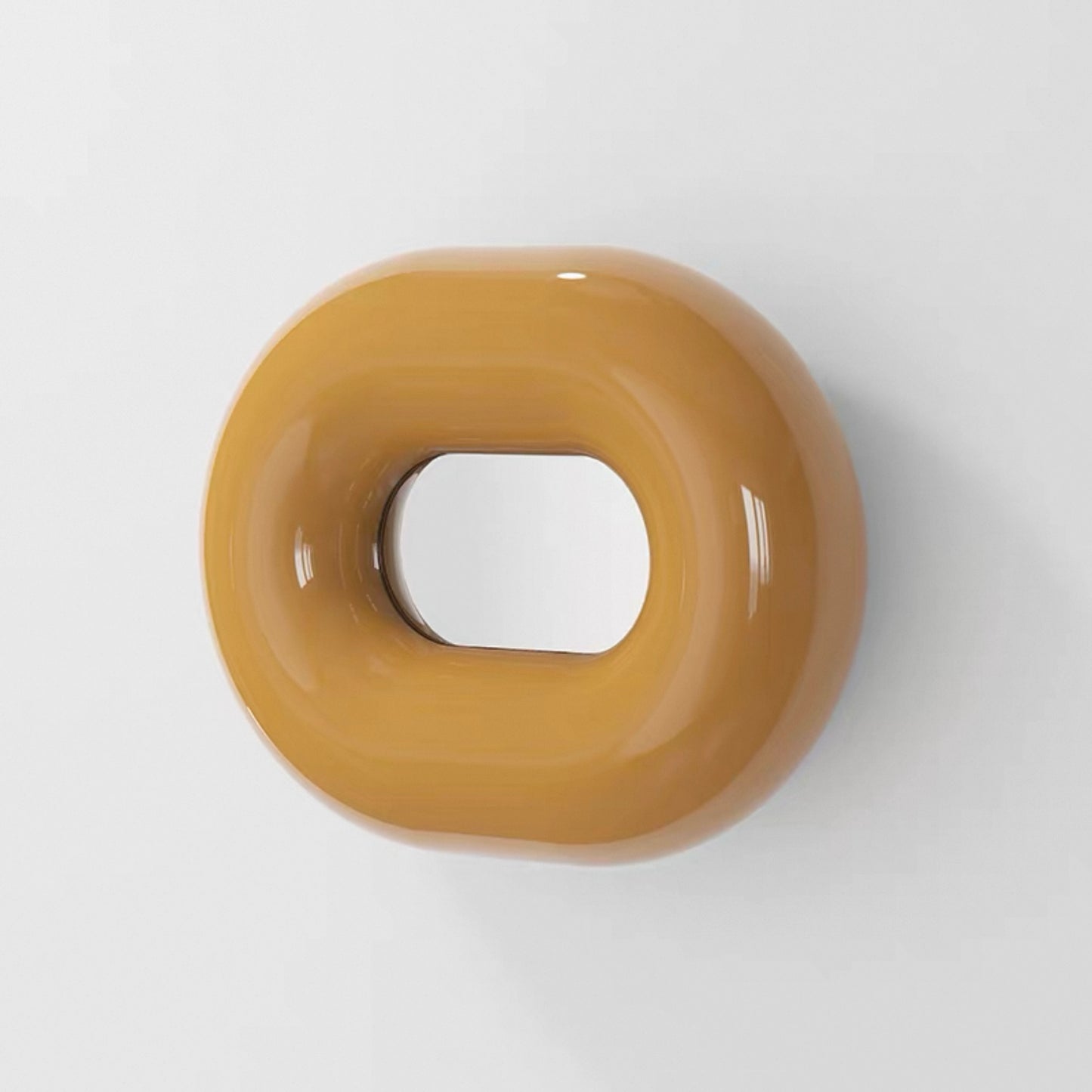 Chubby Pink Mirror, Modern Funky Decorative Mirror, Glossy Wall Mirror for Living Room and Bedroom, Unique Accent Home Decor