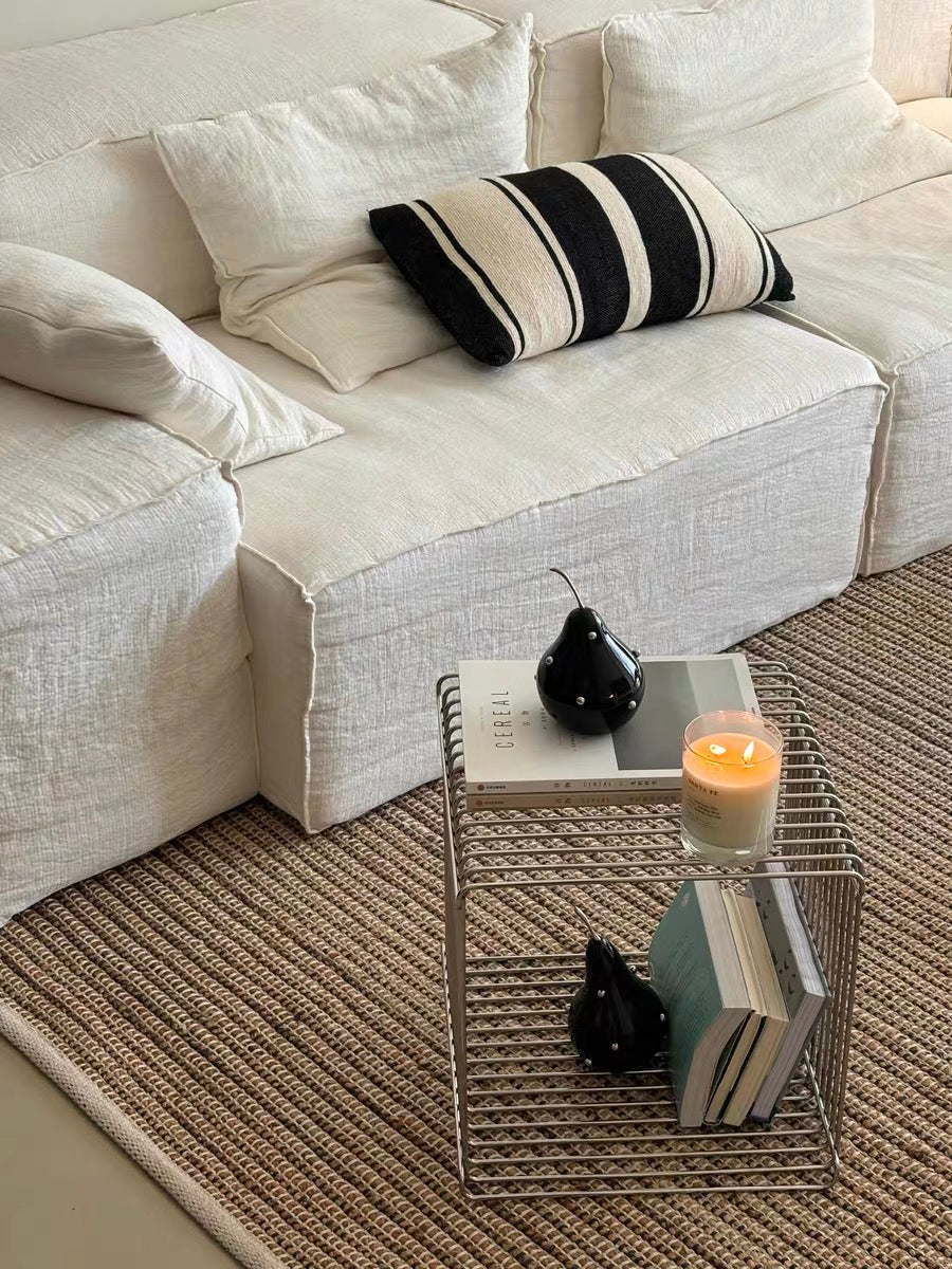 Black Pear Bookends - Modern Sculptural Resin with Metal Studs, Heavy Decorative Objects for Shelves & Coffee Table Styling