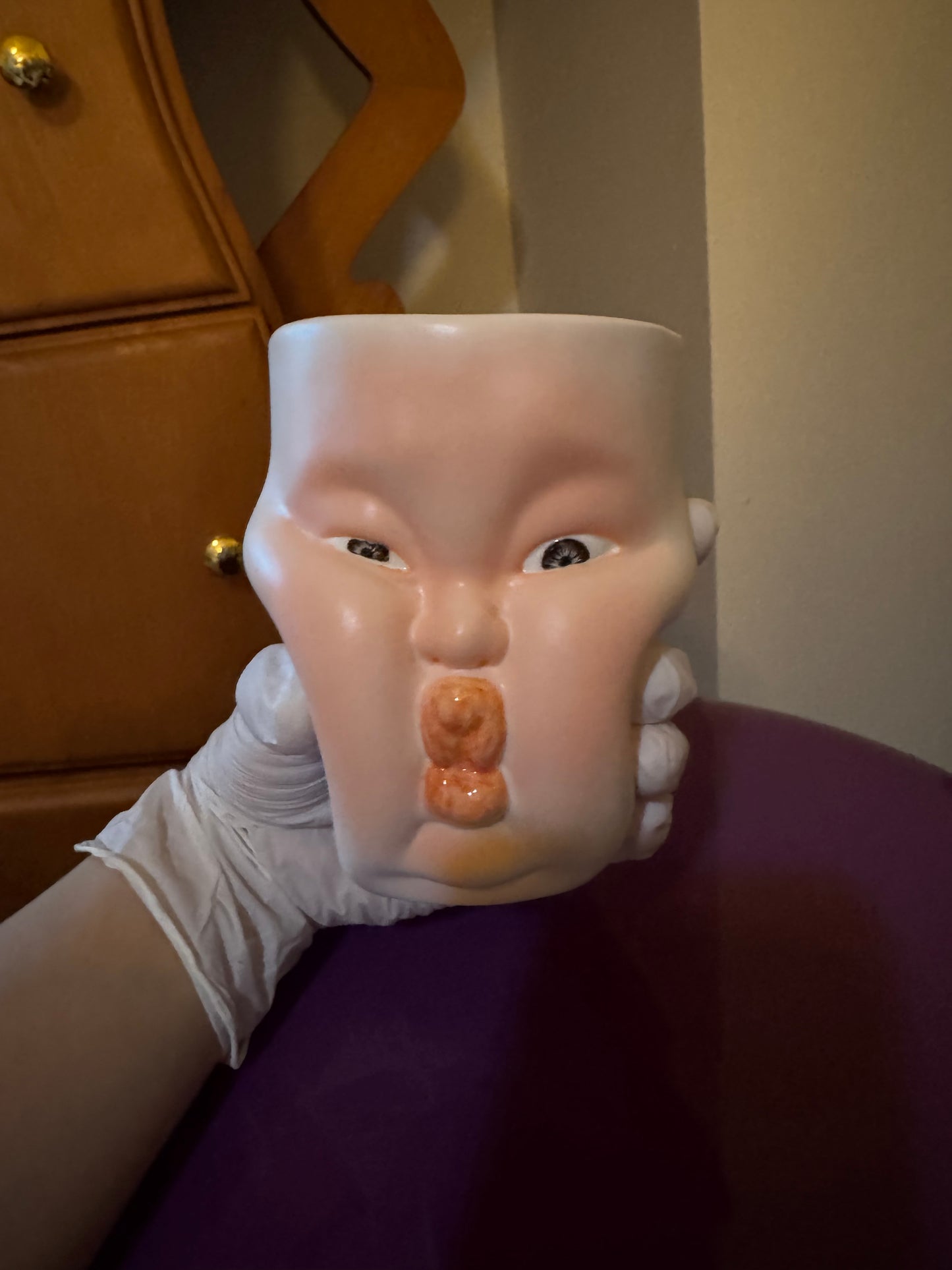 Handmade Ceramic Face Mug - Quirky Sculptural Coffee Cup, Funny Expression Pottery Drinkware, Unique Art Collectible 2