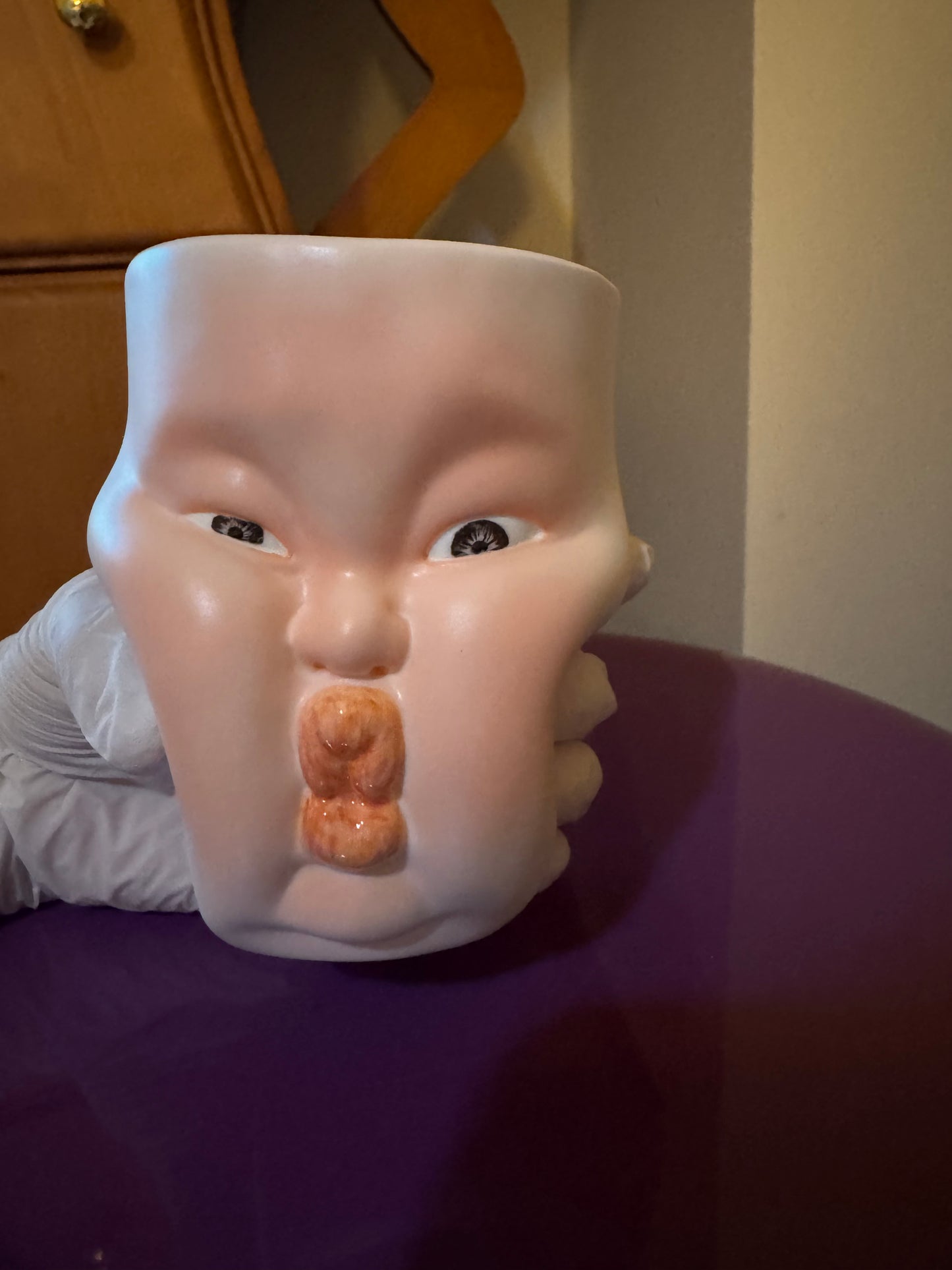 Handmade Ceramic Face Mug - Quirky Sculptural Coffee Cup, Funny Expression Pottery Drinkware, Unique Art Collectible 2