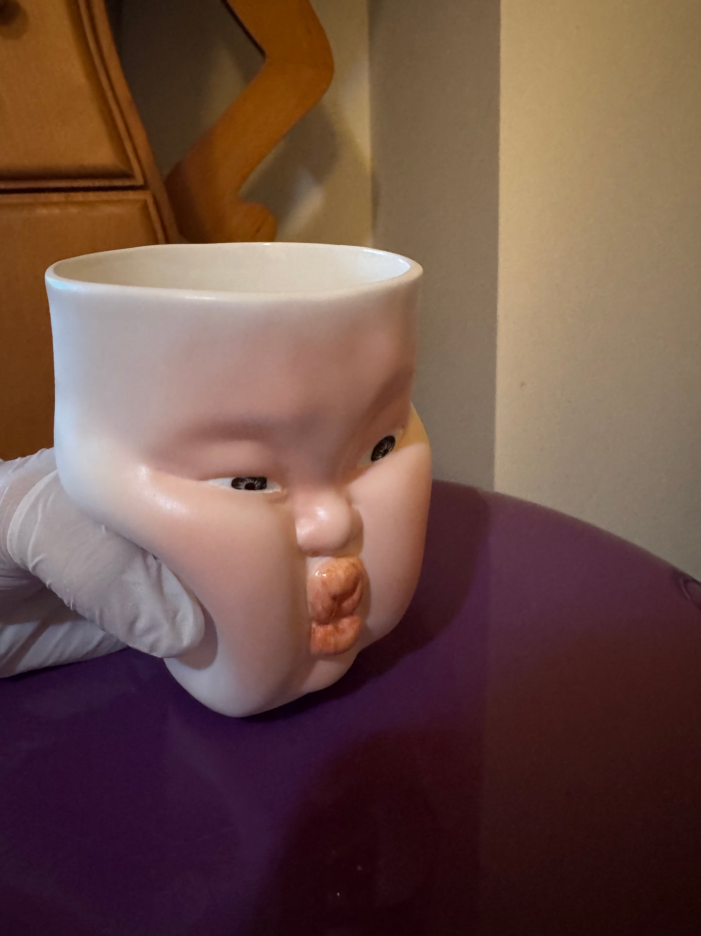 Handmade Ceramic Face Mug - Quirky Sculptural Coffee Cup, Funny Expression Pottery Drinkware, Unique Art Collectible 2
