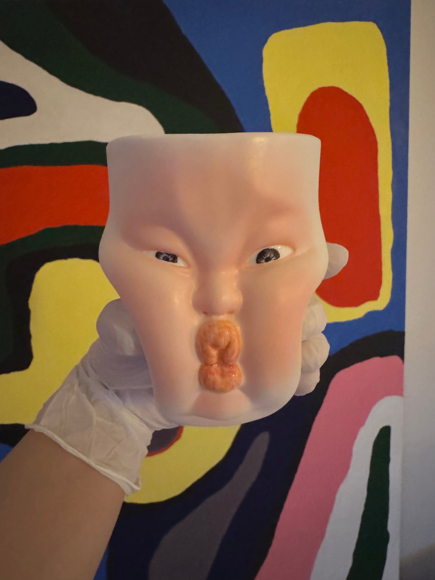 Handmade Ceramic Face Mug - Quirky Sculptural Coffee Cup, Funny Expression Pottery Drinkware, Unique Art Collectible 2