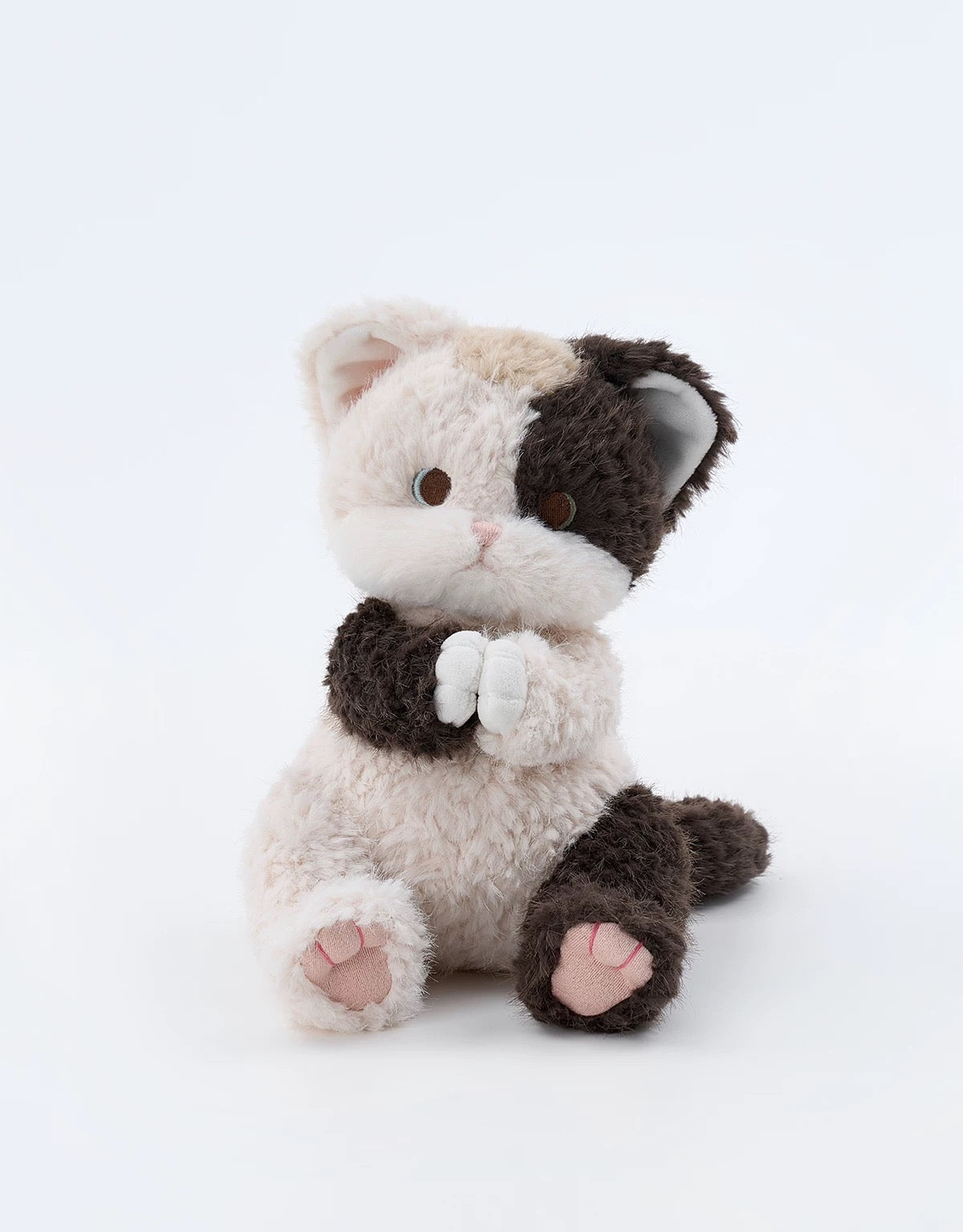 Handmade Ghost Cat Plush -Shy Socially nxious Kitty Doll, Spooky Cute Emotional Support Plushie Gift (20-29 cm)