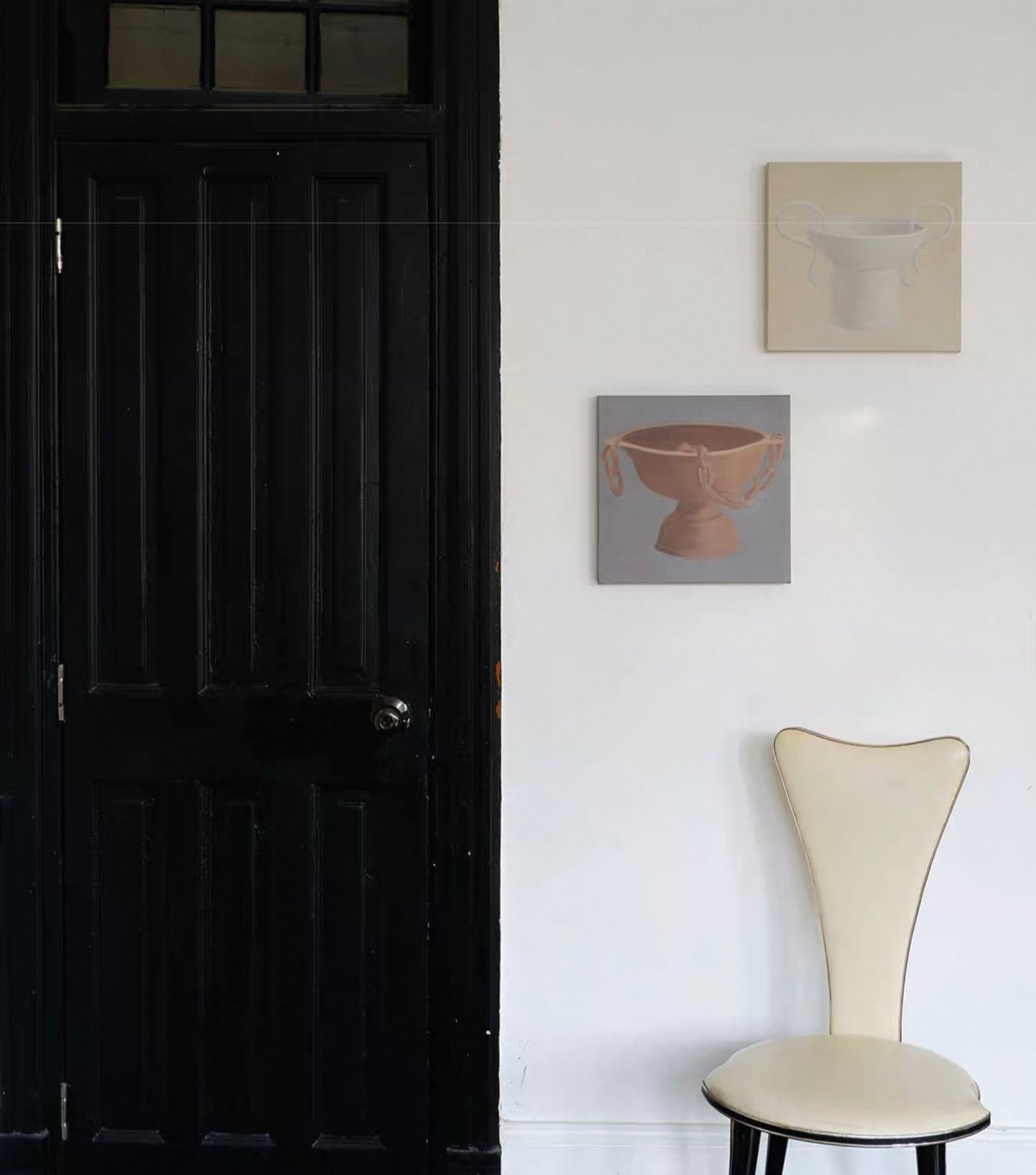 Modern Relics - 35x35cm Minimalist Oil Painting on Canvas, Neutral Still Life Wall Art Multiple